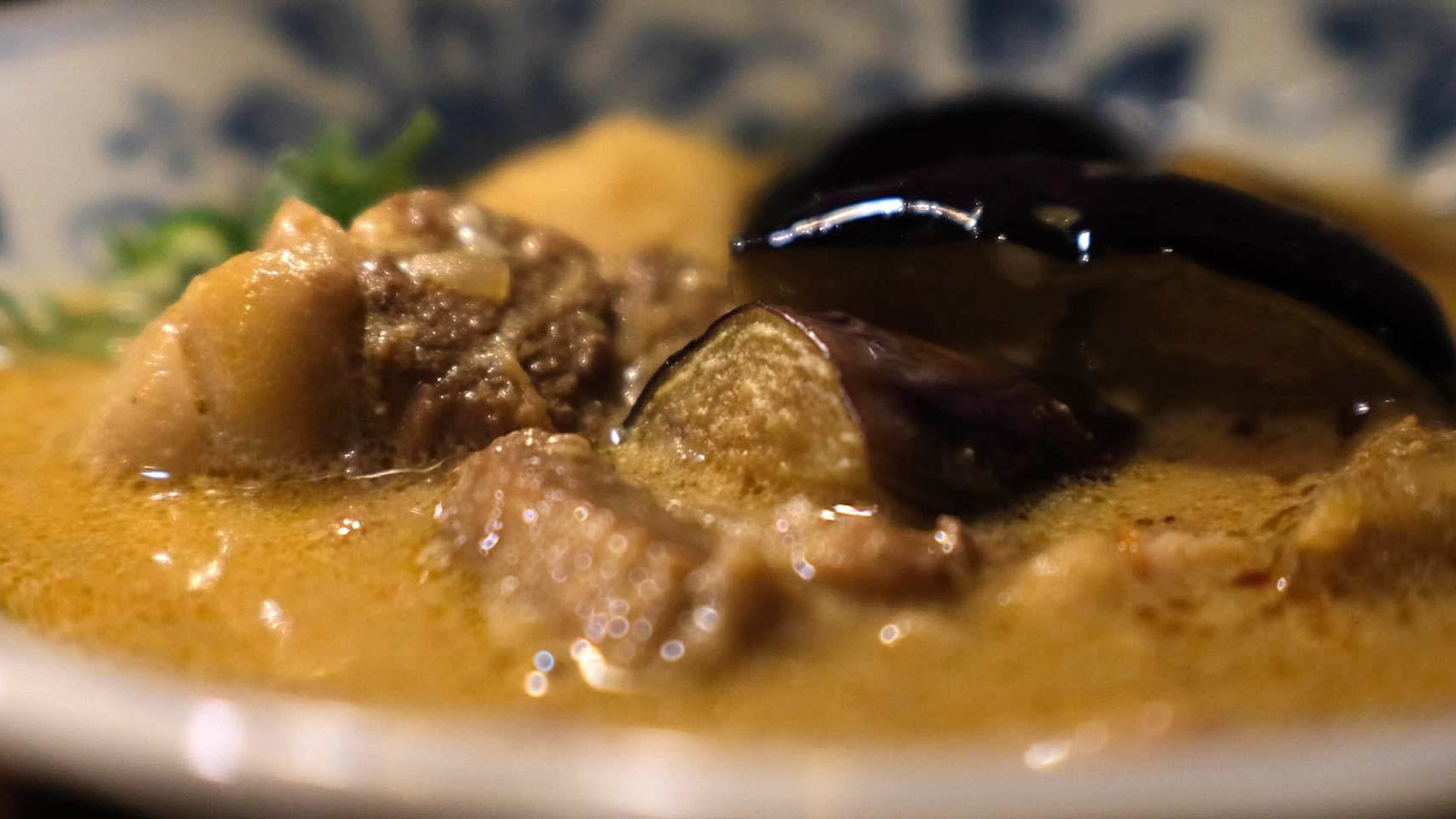 麻婆茄子と牛バラ